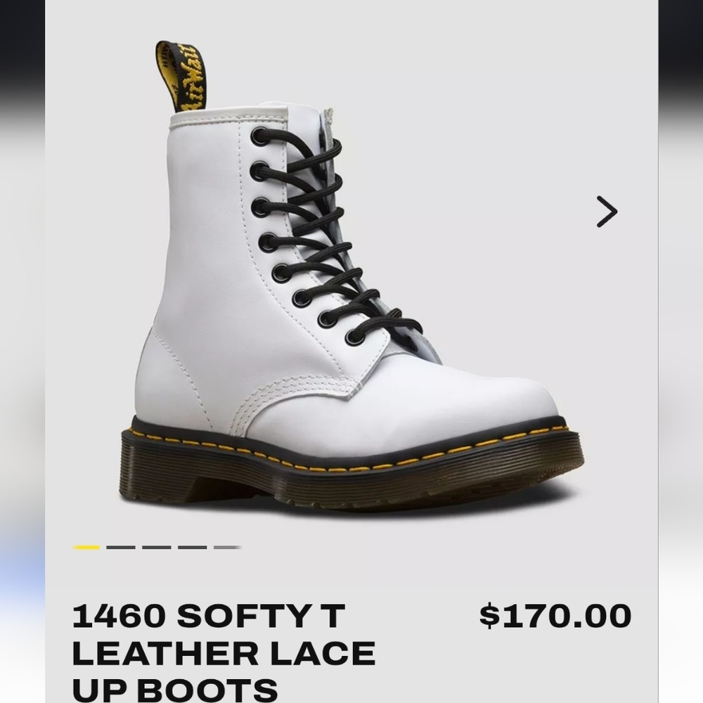 Doc Martens Softy T Lace Up Boots White Women's 7